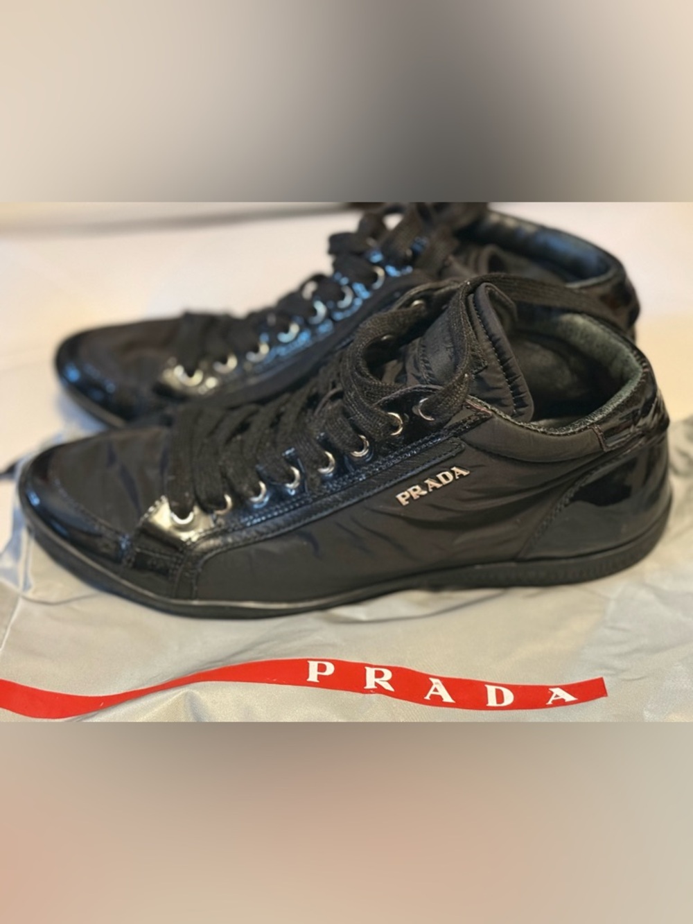 Prada Women’s Nappa Sport Trainers, Size 37